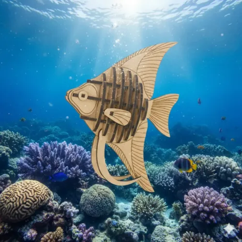 3d fish puzzle swimming in the ocean