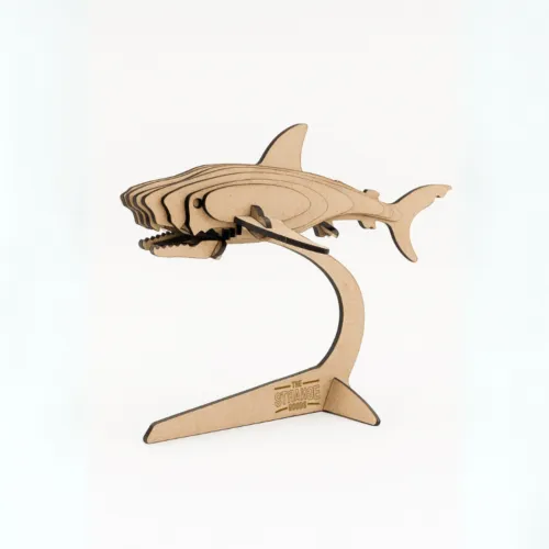 DIY 3D Wooden Shark Puzzle – Natural Wood, Eco-Friendly Gift